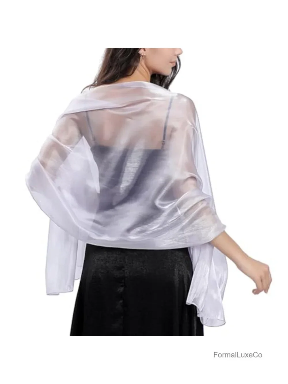 Silky Organza Shawl Wrap for Evening Formal Wedding Bridesmaid Party